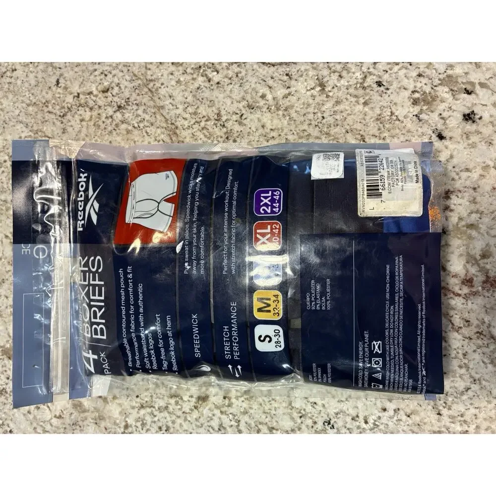 Reebok LARGE Performance Boxer Briefs 4 Pack